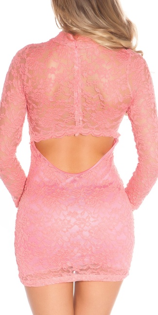 minidress backless with lace Coral
